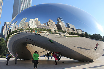 Cloud Gate, Downtown Chicago, City attraction, Mirror sculpture HD wallpaper