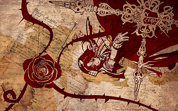 Trinity Blood, rose, white, esther blanchett, red, spur, vampire, black blood HD wallpaper