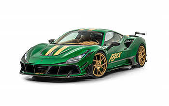 2021, Ferrari F8 Tributo, Mansory F8XX, green sports car, green Ferrari, tuning F8 Tributo, Mansory, Italian supercars, Ferrari HD wallpaper