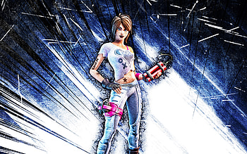 Ghost TNTina, grunge art, Fortnite Battle Royale, Fortnite characters, blue abstract rays, Ghost TNTina Skin, Fortnite, Ghost TNTina Fortnite HD wallpaper