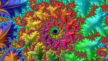 Trippy Psychedelic Fractal, trippy, psychedelic, trance, blue, orange (Color), Abstract, fractal, abstract blue HD wallpaper