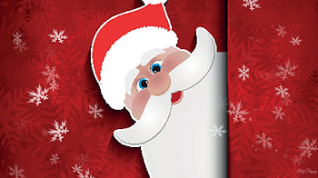 Peek A Boo Santa, Santa Claus, Feliz Navidad, Saint Nick, snowflakes, Christmas HD wallpaper