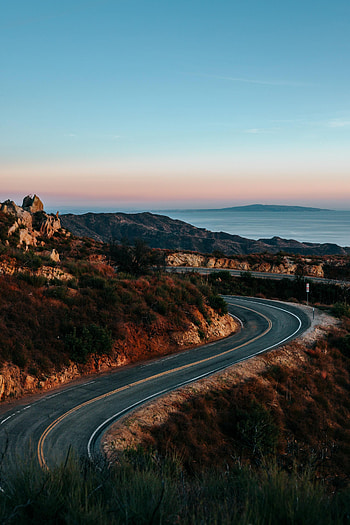 Landscape, Nature, Road, Asphalt, Hills HD phone wallpaper