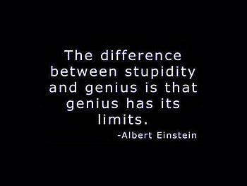 Stupidity and genius, black, message, Albert Einstein, quote, poster HD wallpaper