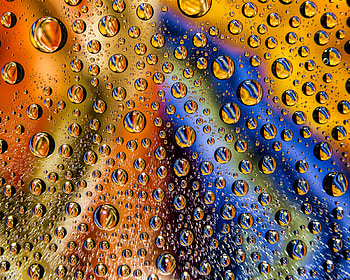 Drops, wet surface, colorful HD wallpaper