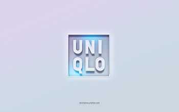 Uniqlo logo, cut out 3d text, white background, Uniqlo 3d logo, Uniqlo emblem, Uniqlo, embossed logo, Uniqlo 3d emblem HD wallpaper