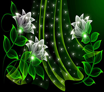 Lovely Flowers, leaves, nature, flowers, neon HD wallpaper