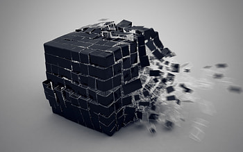3D, Explosion, Cube, Constituents, Components HD wallpaper