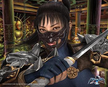 Ninja Girl, sword, ninja, teen, soul calibur, girl, beautiful, beauty, video game, face, fighter, , hair, eye HD wallpaper
