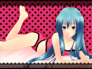 hatsune miku, underwear, blue hair, vocaloid HD wallpaper