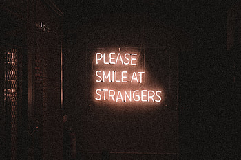 Lights, inscription, smile HD wallpaper