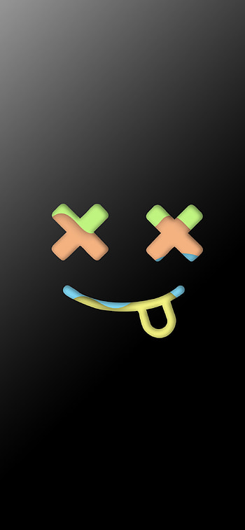 Deadsmile, dark, Emoji, colored, dead, dark mode, frulo, wave, smile HD phone wallpaper