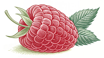Raspberry Delight: Ultra, raspberry, fruit, illustration, nature, botanical HD wallpaper