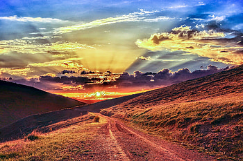 Sunset, clouds, sky, nature, sunrise HD wallpaper