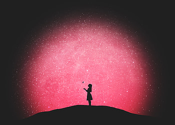 Loneliness Small Girl Butterfly , artist, artwork, digital-art, butterfly, deviantart, lonely, sad, pink HD wallpaper