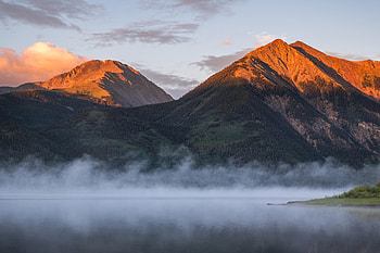 Sunrise In Twin Lakes Colorado, lake, mountains, nature HD wallpaper
