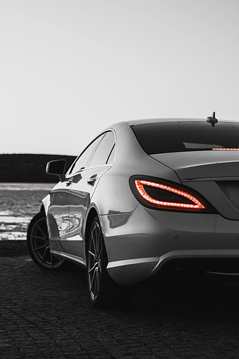 Sports, Cars, Car, Machine, Sports Car, Back View, Rear View, Bw, Chb, Headlight HD phone wallpaper