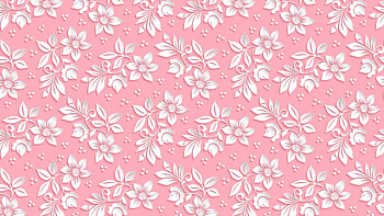 Pattern, texture, white, pink, flower HD wallpaper