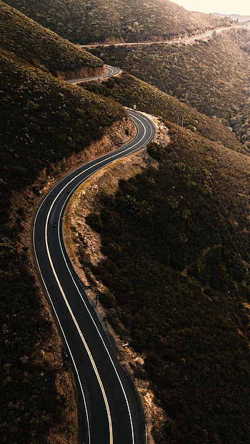 aerial, man made, road HD phone wallpaper