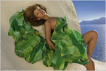 Beyonce in Green, beyonce, beautiful, in green HD wallpaper