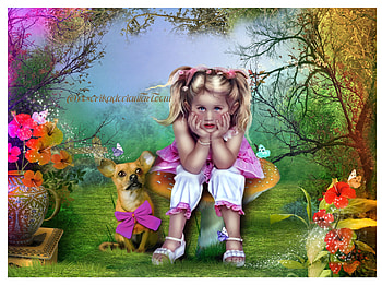 ✰.Solitude to be Cherish.✰, dog, emotional, gentle, colors, butterflies, animals, emo, trees, adorable, bow, sweet, feeling, woods, eyes, kids, vase, forests, fantasy, pretty, face, lovely, Roserika, solitude, to be cherish, child, colorful, cute, digital art, abstract, lips, beautiful, mushrooms, people, backgrounds, pink, hop, love, manipulation, cool, girls, flowers, tender touch, splendor HD wallpaper