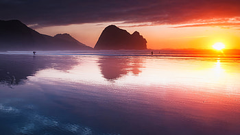Beach Reflection Sunset , beach, reflection, sunset, sunrise, nature HD wallpaper