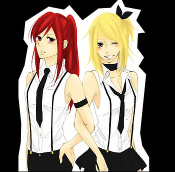 Erza Scarlet n Lucy Heartfilia, fairy tail, erza scarlet, natsu friends, lucy chan HD wallpaper