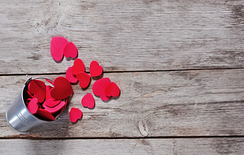 With Love, hearts, romance, wood, love HD wallpaper