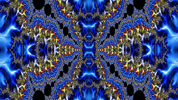 Trippy Psychedelic Fractal, trippy, psychedelic, aesthetic, blue, Abstract, fractal, abstract blue HD wallpaper