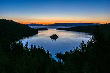 Nature, Mountains, Lake, Forest, Island HD wallpaper