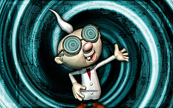 Professor Elvin Gadd, blue grunge background, vortex, Super Mario, cartoon professor, Super Mario characters, Super Mario Bros, Professor Elvin Gadd Super Mario HD wallpaper