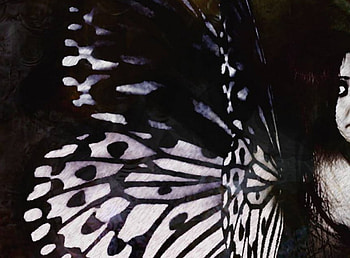 Fly Away, lady, butterfly wings, art HD wallpaper