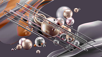 Light Pink Ash Circles Liquid Bubbles Lines Abstract HD wallpaper
