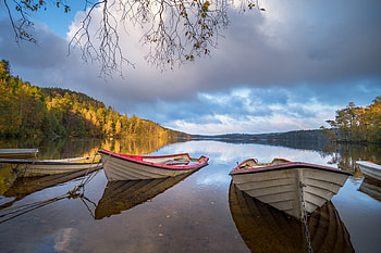 Boat Shoreline Landscape , boat, landscape, nature HD wallpaper