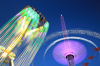 Long exposure, Ferris Wheel, blur HD wallpaper