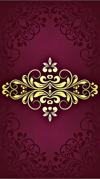 floral border abstract, gold, red, beautiful, design, pattern, luxury, ornaments, royal, symbols HD phone wallpaper