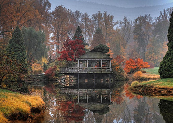 Landscape, river, autumn HD wallpaper