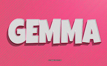 Gemma, pink lines background, with names, Gemma name, female names, Gemma greeting card, line art, with Gemma name HD wallpaper