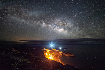 Nature, Night, Starry Sky, Illumination, Lighting, Spain, La Palma HD wallpaper