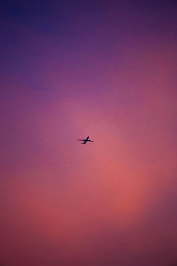 Sky, Pink, Minimalism, Flight, Plane, Airplane HD phone wallpaper