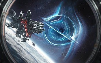 Sci Fi, black hole, space, spaceship HD wallpaper