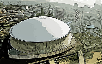 Caesars Superdome, , vector art, Caesars Superdome drawing, creative art, Caesars Superdome art, vector drawing, abstract stadiums, New Orleans, Louisiana, USA, New Orleans Saints HD wallpaper