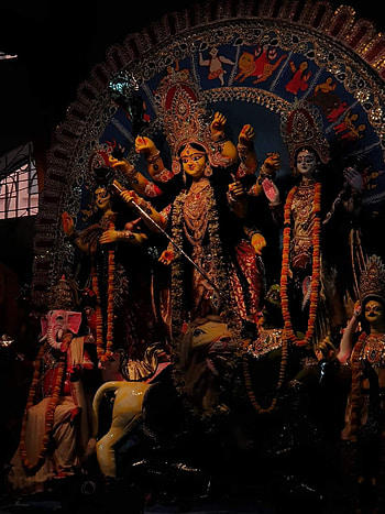 Maa Durga, art, metal HD phone wallpaper