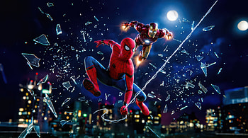 Spiderman X Iron Man Skyline Watcher, spiderman, iron-man, superheroes, artwork, digital-art, art, ai HD wallpaper