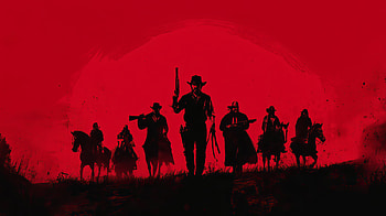 Crimson Outlaws - Red Dead | Scarlet Riders: RDR | Red & Black Frontier, Video Game, Red Dead Redemption, Red And Black HD wallpaper