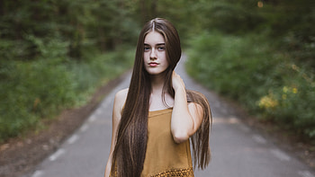Girl Standing On Road Path , girls, model HD wallpaper