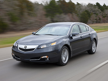 Auto, Nature, Trees, Grass, Acura, Cars, Asphalt, Front View, Speed, Style, Akura, Tl, 2011 HD wallpaper