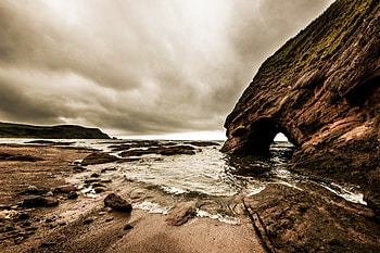 Nature, Sea, Waves, Beach, Rock, Break, Precipice HD wallpaper