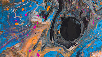 Blue Yellow Mixed Paint Stains Dots Spots Abstract HD wallpaper