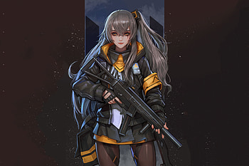 Ump45, girls frontline, anime girl HD wallpaper